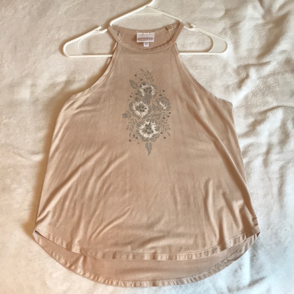 Light Pink Flower Tank Top